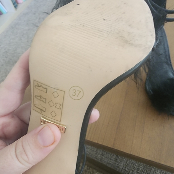 Top Shop Fuzzy Strappy Heels - Picture 2 of 7